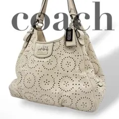 良品✨COACH コーチ シグネチャー パッチワーク ミニボストン シルバー 