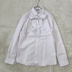 新品✨AOKI　LES MUES 2wayシャツ 11号 薄ピンク 　リボン