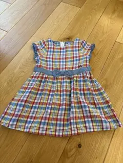 【ミキハウス 】夏ワンピース 100 半袖 チェック柄 美品