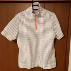 ルコック ゴルフコレクション ジップアップポロ サイズL ボーダー