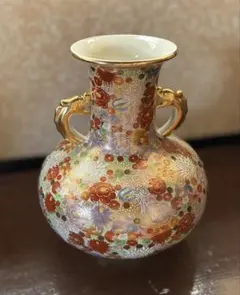 薩摩焼 丸十 花尽文 花瓶 壺 金襴手 島津家 古美術 - メルカリ