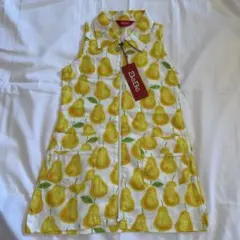 【新品タグ付き】BeBe ノースリーブワンピース 洋梨柄 110 綿100%のサムネイル