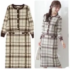 【プロポーションボディドレッシング】ニット セットアップ チェック