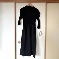 Deux Amour ブラックニットワンピース M-Lのサムネイル