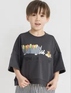 トムとジェリー　Tシャツ　チャコールグレー