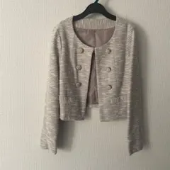 極美品 WEASEL-MOAT ノーカラーツイードジャケット M