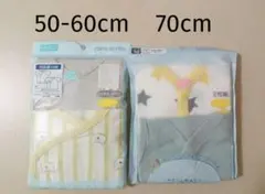 新品 新生児 袖なしロンパス 短肌着 50-60cm 70cm 男の子ロンパース