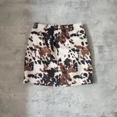 SLY スライ　スカート　タイトミニスカート　牛柄　スエード調