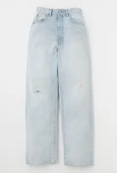 MOUSSY デニム HW BLEACHED LOOSE STRAIGHT 25