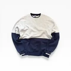 希少！USA製 90s ラッセル バイカラー ブランク スウェット グレー L