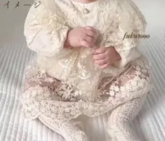 ベビードレス　長袖チュールワンピース　80相当女の子花柄　衣装誕生日　結婚式