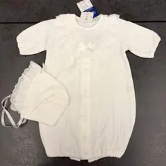 【タグ付き】ベビーセレモニードレス　2wayオール　退院着　総レース　新生児