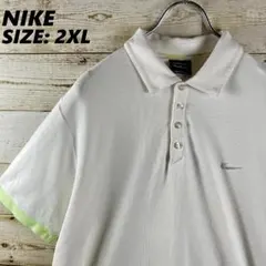 ✨NIKE✨ポロシャツ 半袖 白 薄緑 刺繍ワッペンロゴ