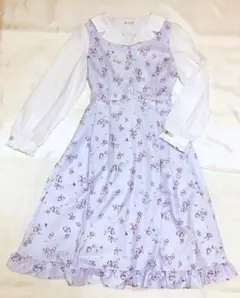 タイムセール★axes femme アクシーズ すみれ柄セーラー ワンピ 長袖