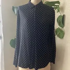 UNIQLO 水玉ドット長袖シャツ M