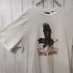 THRILLS イーグル Tシャツ L 白 シングルステッチ カットオフ