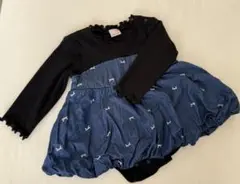 デニム ロンパース