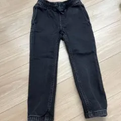 【美品】ブラックスリムフィットパンツ ウエストゴム付き　子ども服