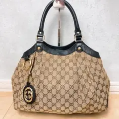 GUCCI ／ ダークブラウン トートバッグ　シマレザー　　スーキー GUCCI ／ ダークブラウン トートバッグ シマレザー スーキー - メルカリ