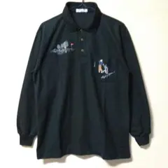 ポロシャツ 長袖 黒