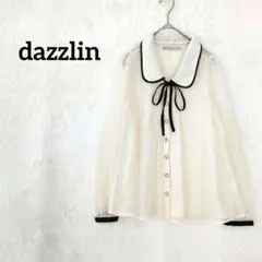 ダズリン dazzlin ブラウス ホワイト レース襟 リボン付き Sサイズ