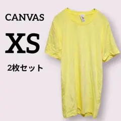 まとめ売り✨CANVAS【XS】イエロー Tシャツ 半袖 2枚セット