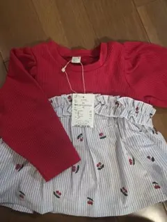 アプレレクール　トップス　 ワッフルフリルドッキングトップス90