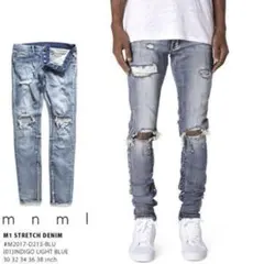 ゆ*す様 【mnml 】ミニマル ダメージ加工　デニムパンツ 34インチ