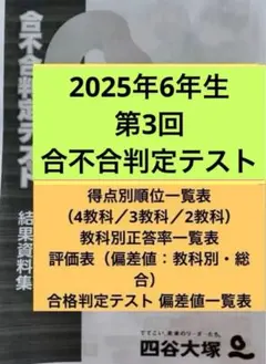 2026年最新】四谷大塚 合不合判定テスト 6年の人気アイテム - メルカリ