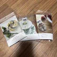 nekogao 猫の形の刺繍入りソフトトイ 3個セット