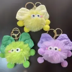 カラフルファーキーホルダー 3色セット