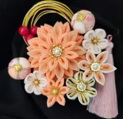 つまみ細工　髪飾り　✴︎彩花✴︎ 成人式卒業式七五三　No.438再販1 つまみ細工 髪飾り ✴︎彩花✴︎ 成人式卒業式七五三 No.438再販4