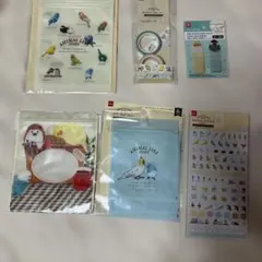 小鳥シール　マスキングテープ　付箋　チャック付き袋　封筒　ポチ袋　セット