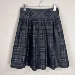 美品★バーバリー　チェック　スカート　グレー ブラック　38/M
