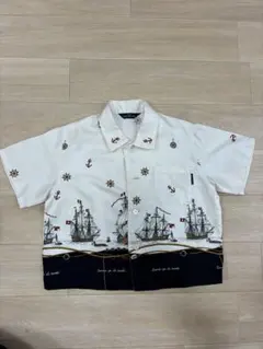 COMME CA DU MODE Fille 帆船柄 半袖シャツ