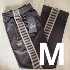 M ストレート　ブラック×ブラウン　needles トラックパンツ Needles ニードルス TRACK PANTS POLY SMOOTH サイドライン