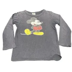 デニムダンガリー　ディズニーコラボ　ミッキー長袖カットソー グレー　120