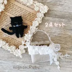 ハンドメイド ꕤ︎︎·͜· ドールのバッグとねこさん♡