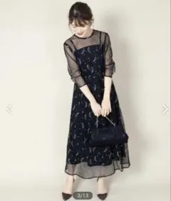 ships ラベンダー刺繍ワンピースドレス 結婚式