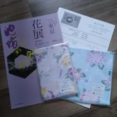 【非売品】MITSUKOSHI　紫陽花柄ハンカチ　綿100%　2枚セット他のサムネイル
