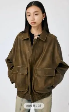 moussy FAUX LEATHER A-2 FLIGHT JACKET