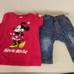 女の子 半袖 半ズボン 2点セット 110  120 ミニー Tシャツ 短パン