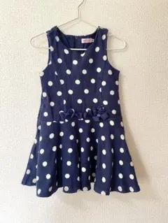 ミキハウス ドット柄ノースリーブ水玉ワンピース 100cm