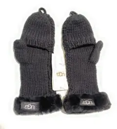 【新品未使用】UGG ブラック ミトン手袋 ニット＆羊毛革
