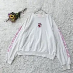 WC WEGO　ストロベリーミルク　長袖スウェット　刺繍　トレーナー　白　F