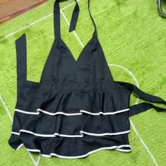 ハンプティーダンプティー フリル付き黒エプロン