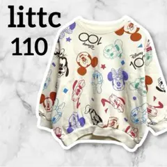 【新品】リトシー ディズニー100周年 コラボ 総柄トレーナー クリーム 110
