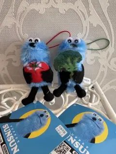 パペットスンスン 新鮮！食べ物マスコット ブロッコリー トマト2点セット