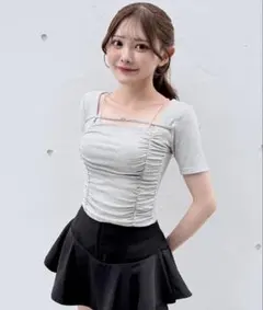 NOMAE one way ダブルギャザートップス 半袖 トップスのサムネイル