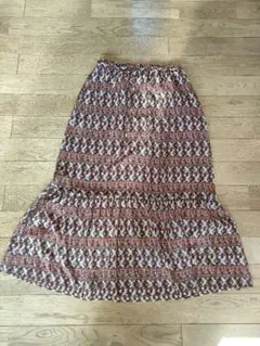 【IENA】 総柄 ロングスカート